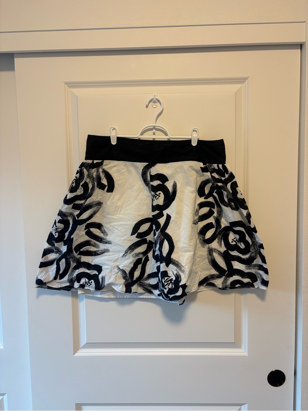Mossimo Supply Co. Black and White Floral Skater Skirt
